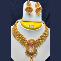 Jain Jewellers Gold Plated Pota Stone Necklace Set