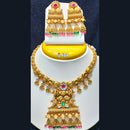 Jain Jewellers Gold Plated Pota Stone Necklace Set