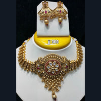 Jain Jewellers Gold Plated Pota Stone Necklace Set
