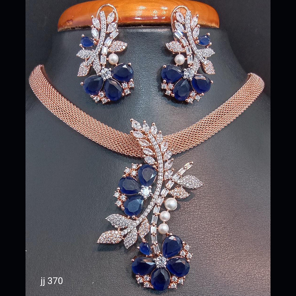 Jain Jewellers American Diamond Necklace Set - 11061736