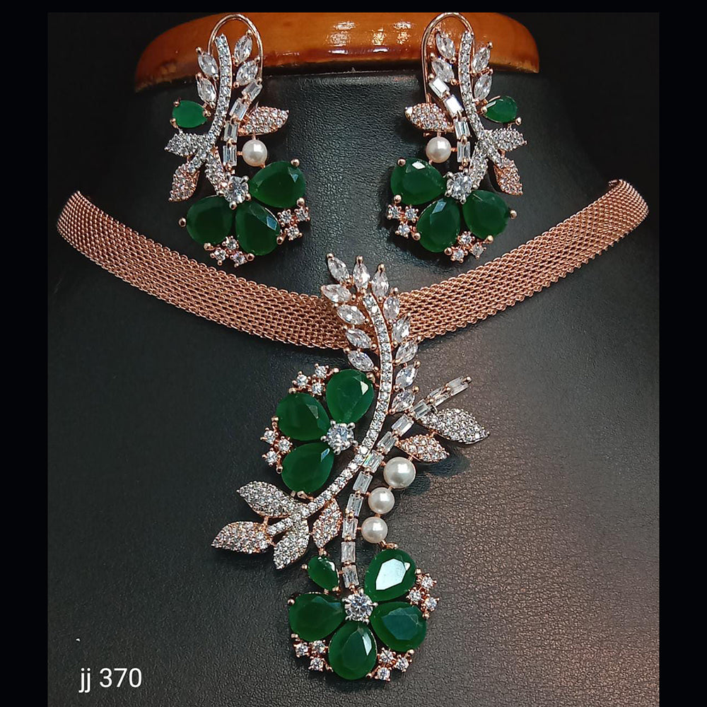 Jain Jewellers American Diamond Necklace Set - 11061736