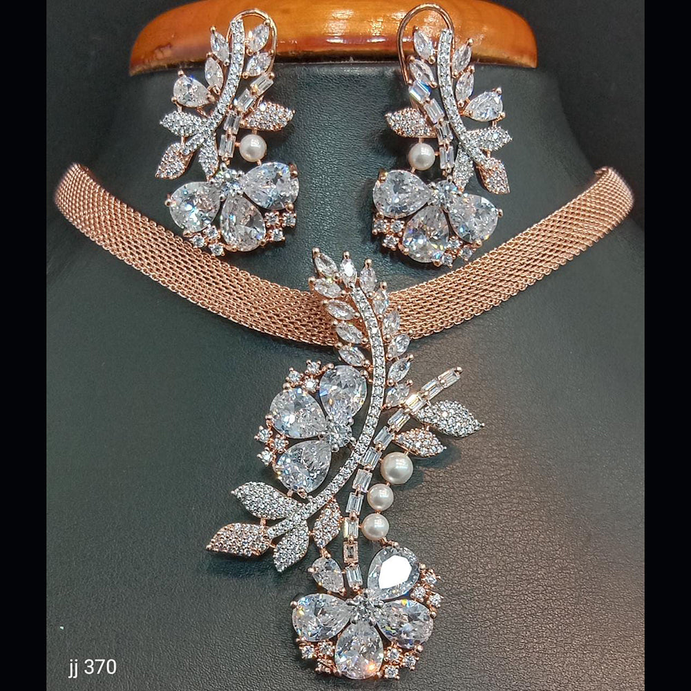 Jain Jewellers American Diamond Necklace Set - 11061736