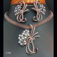 Jain Jewellers American Diamond Necklace Set - 11061737