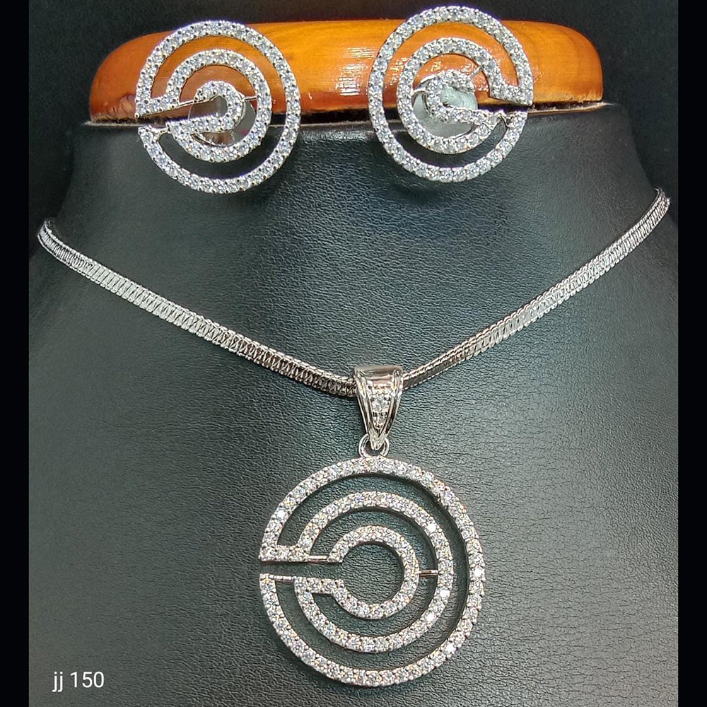 Jain Jewellers American Diamond Necklace Set - 11061743