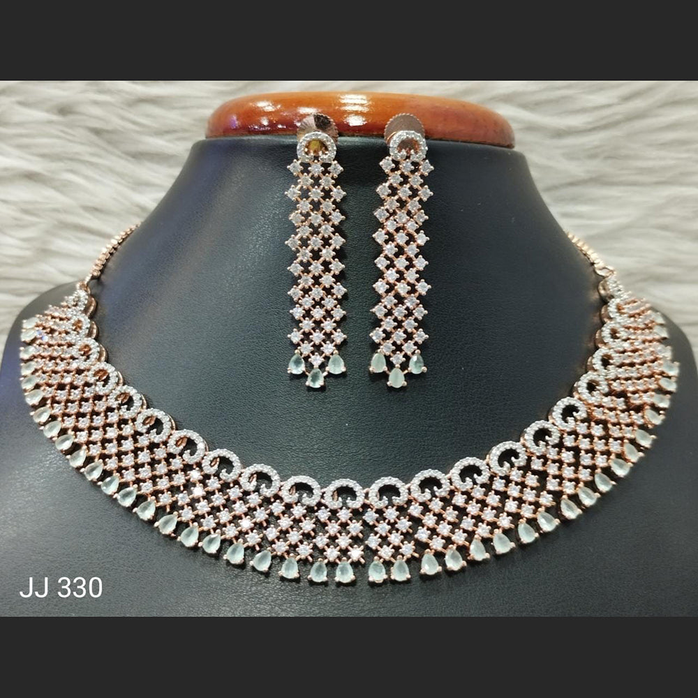 Jain Jewellers American Diamond Necklace Set - 11061756