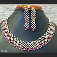 Jain Jewellers American Diamond Necklace Set - 11061756