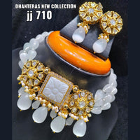 Jain Jewellers Gold Plated Crystal Stone Necklace Set
