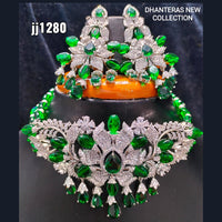 Jain Jewellers Gold Plated Ad Stone Necklace Set