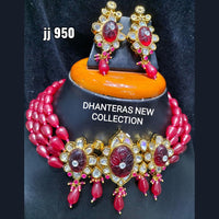 Jain Jewellers Gold Plated Crystal Stone Necklace Set