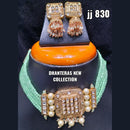 Jain Jewellers Gold Plated Crystal Stone Necklace Set