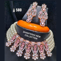 Jain Jewellers Gold Plated Ad Stone Necklace Set