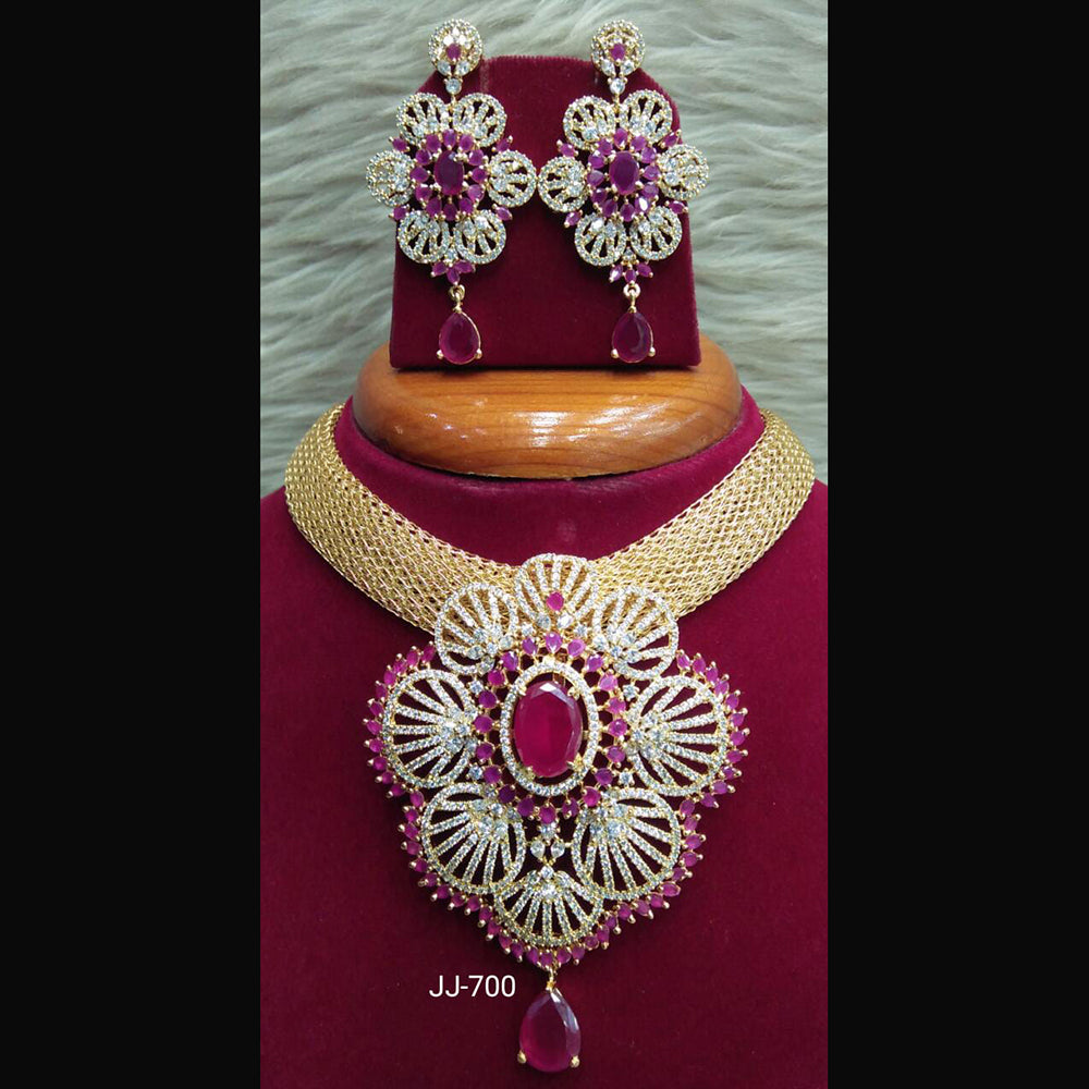 Jain Jewellers American Diamond Jewellery Necklace Set