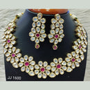 Jain Jewellers Gold Plated Kundan Stone Necklace Set - 11061848