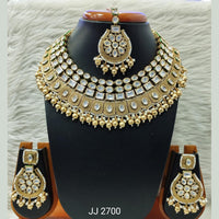 Jain Jewellers Gold Plated Kundan Stone Necklace Set - 11061849