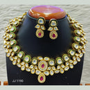 Jain Jewellers Gold Plated Kundan Stone Necklace Set - 11061851