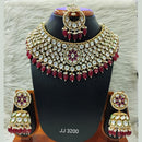 Jain Jewellers Gold Plated Kundan Stone Necklace Set - 11061853