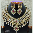 Jain Jewellers Gold Plated Kundan Stone Necklace Set - 11061854