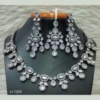 Jain Jewellers Gold Plated Kundan Stone Necklace Set - 11061855