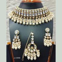 Jain Jewellers Gold Plated Kundan Stone Necklace Set - 11061856