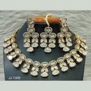Jain Jewellers Gold Plated Kundan Stone Necklace Set - 11061859