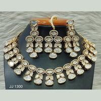 Jain Jewellers Gold Plated Kundan Stone Necklace Set - 11061859