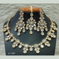 Jain Jewellers Gold Plated Kundan Stone Necklace Set - 11061860