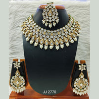 Jain Jewellers Gold Plated Kundan Stone Necklace Set - 11061863