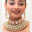 Jain Jewellers Gold Plated Kundan Stone Necklace Set