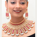 Jain Jewellers Gold Plated Kundan Stone Necklace Set