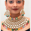 Jain Jewellers Gold Plated Kundan Stone Necklace Set
