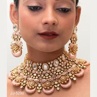 Jain Jewellers Gold Plated Kundan Stone Necklace Set