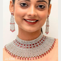 Jain Jewellers American Diamond Jewellery Necklace Set - 11061894