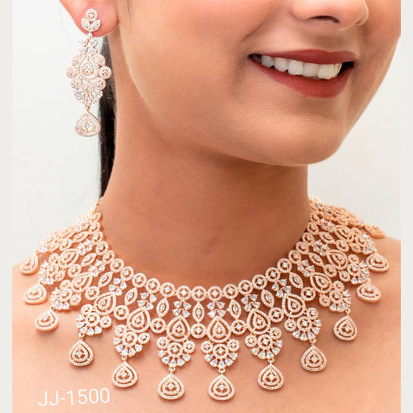 Jain Jewellers American Diamond Jewellery Necklace Set - 11061900