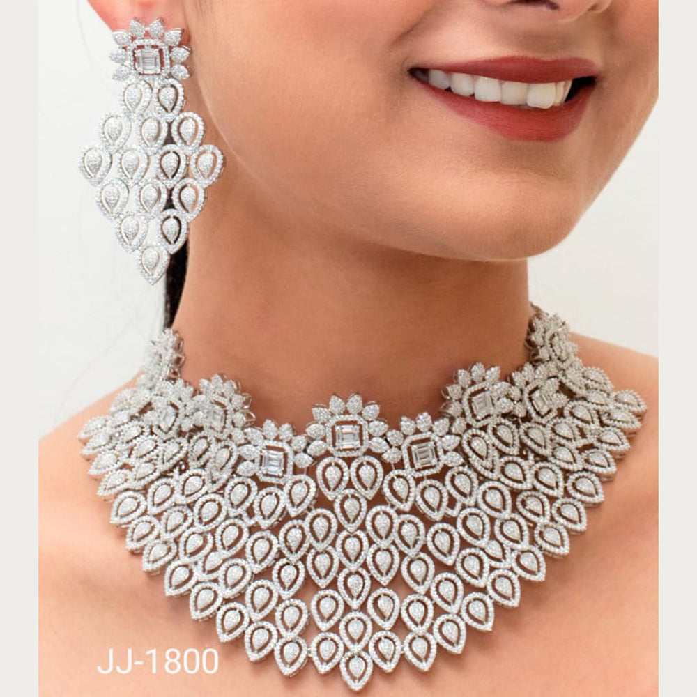 Jain Jewellers American Diamond Jewellery Necklace Set - 11061901