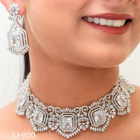 Jain Jewellers American Diamond Jewellery Necklace Set - 11061903