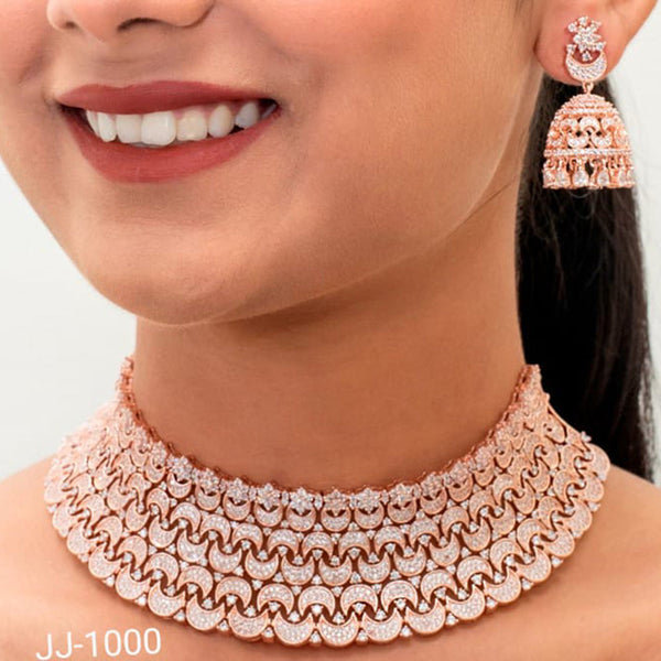 Jain Jewellers American Diamond Jewellery Necklace Set - 11061904