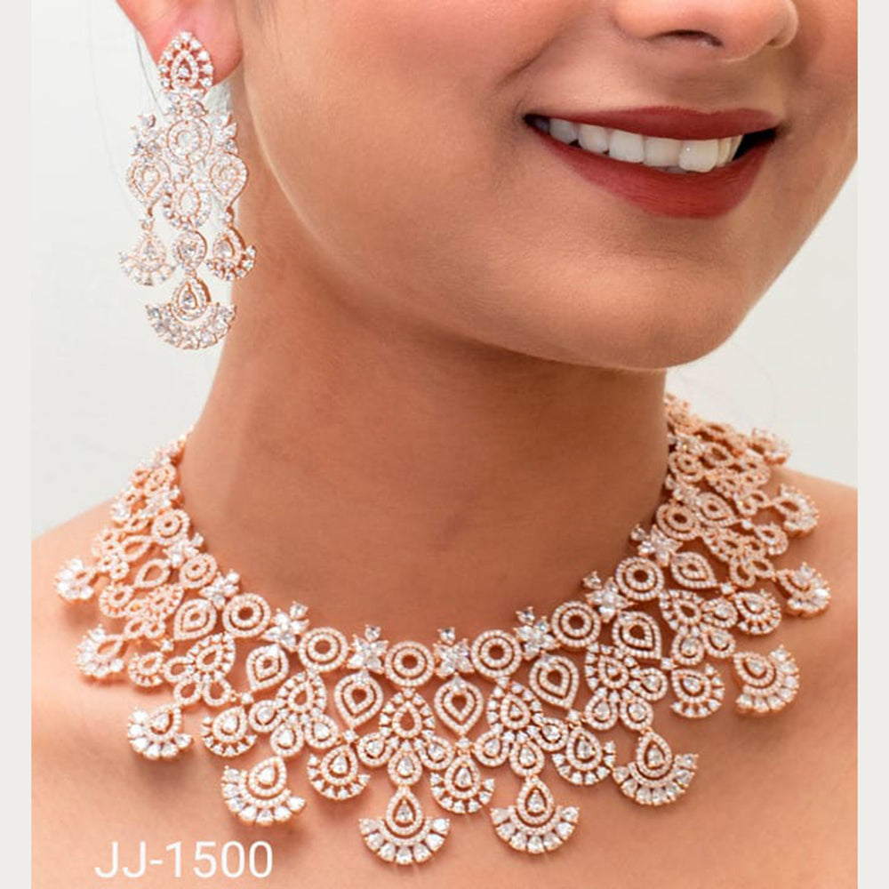 Jain Jewellers American Diamond Jewellery Necklace Set - 11061905