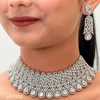 Jain Jewellers American Diamond Jewellery Necklace Set - 11061906