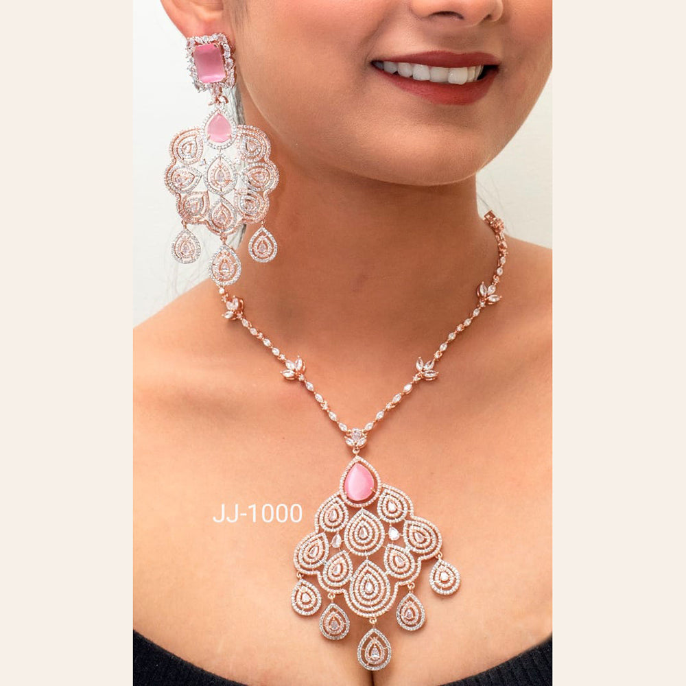 Jain Jewellers American Diamond Jewellery Necklace Set - 11061912