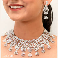 Jain Jewellers American Diamond Jewellery Necklace Set - 11061918