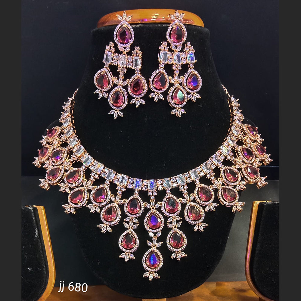 Jain Jewellers American Diamond Jewellery Necklace Set