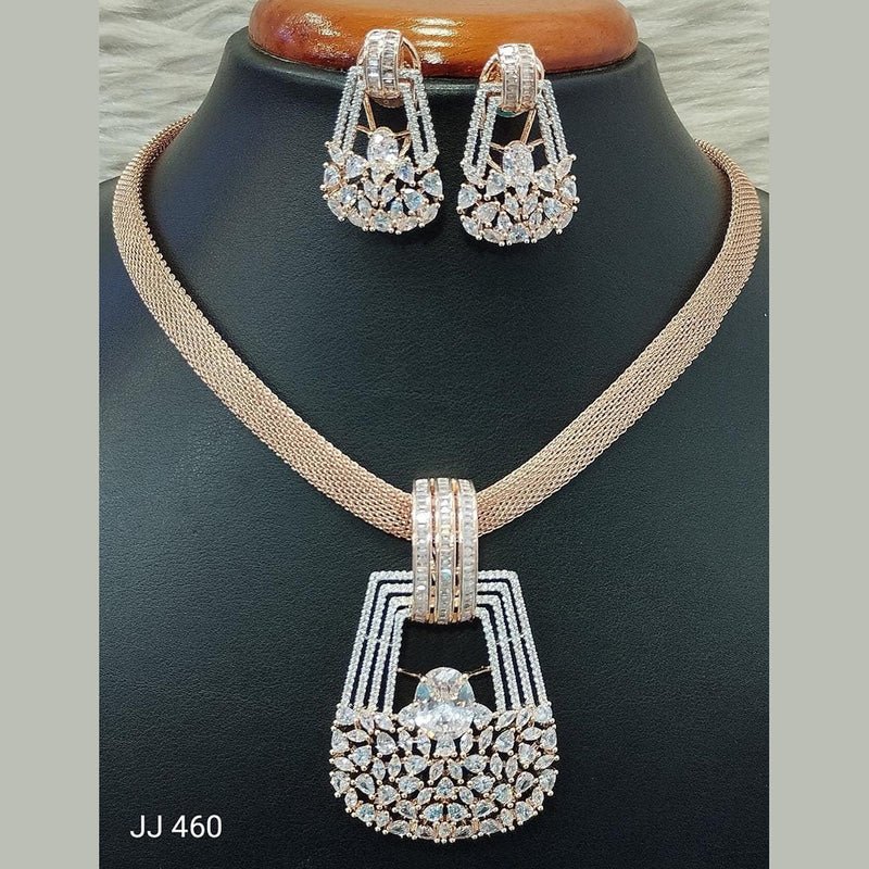 Jain Jewellers American Diamond Necklace Set - 11062034