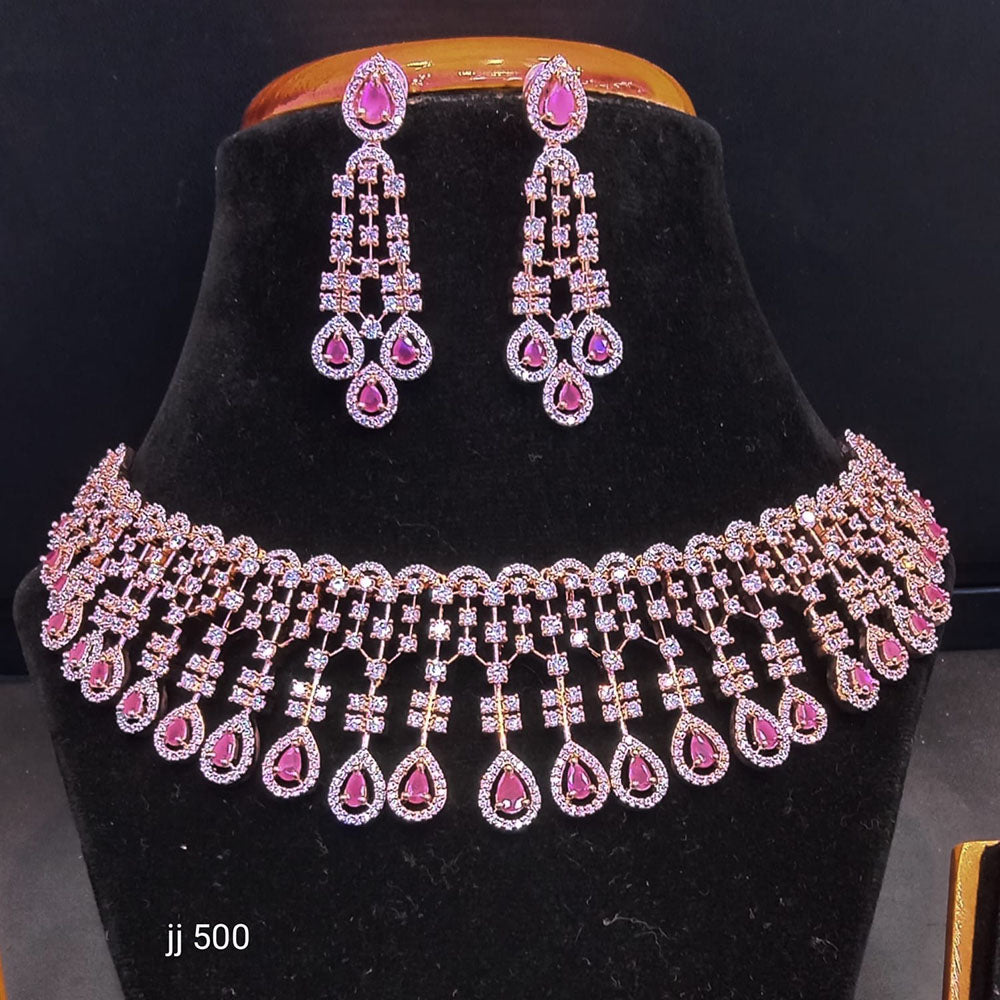 Jain Jewellers American Diamond Necklace Set