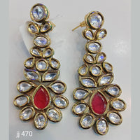 Jain Jewellers Gold Plated Kundan Stone Dangler Earrings