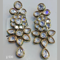 Jain Jewellers Gold Plated Kundan Stone Dangler Earrings