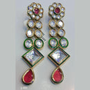 Jain Jewellers Gold Plated Kundan Stone Dangler Earrings