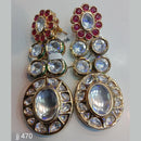 Jain Jewellers Gold Plated Kundan Stone Dangler Earrings