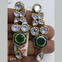 Jain Jewellers Gold Plated Kundan Stone Dangler Earrings