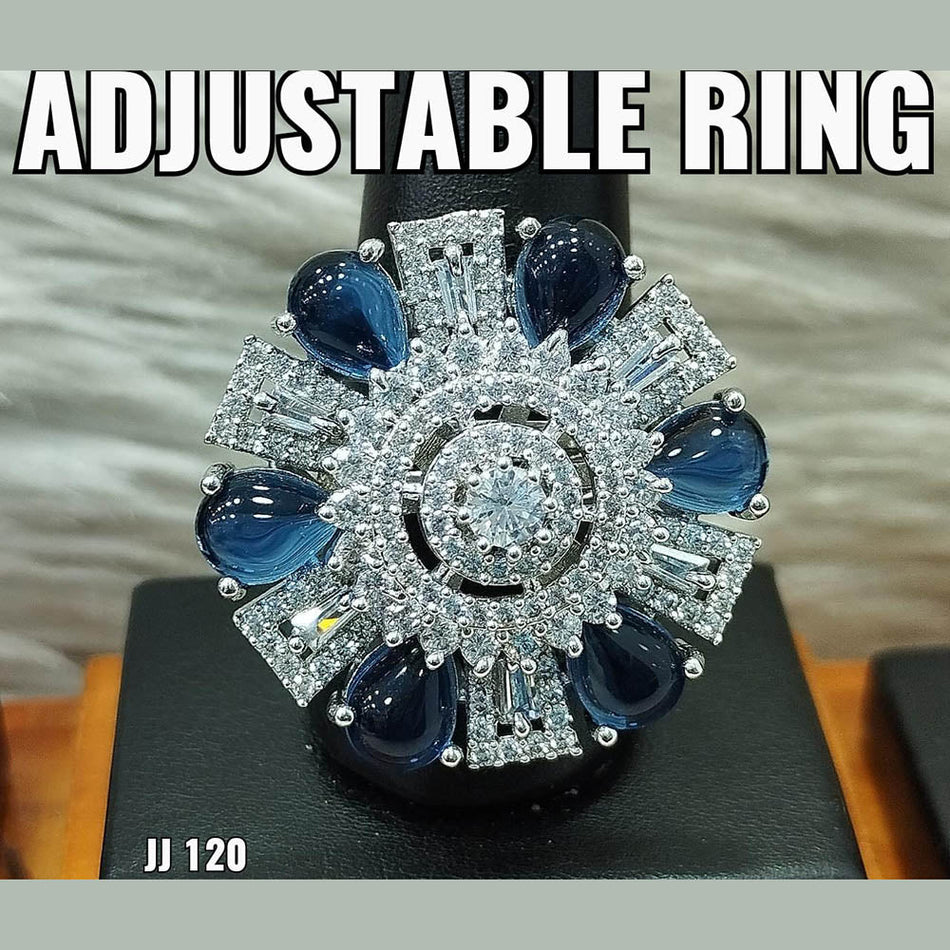 Ad Metal Rings Ad Stone Adjustable Ring - 11062122 – JewelEMarket