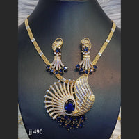 Gold Plated American Diamond Necklace Set - 11062140